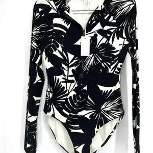 Trina Turk Lennox Half Zip One Piece Rashguard Paddle Suit Swimsuit